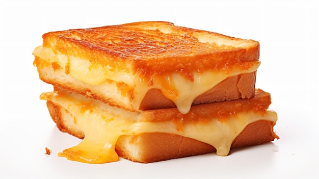 Un sandwich au fromage et fromage fondu est sur une assiette blanche.