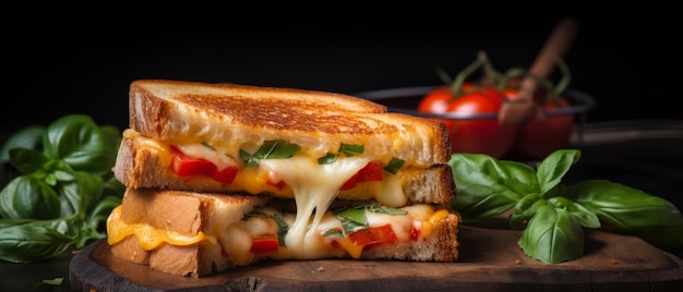 Sandwich au fromage grillé qui a l'air et qui met l'eau à la bouche Generative AI