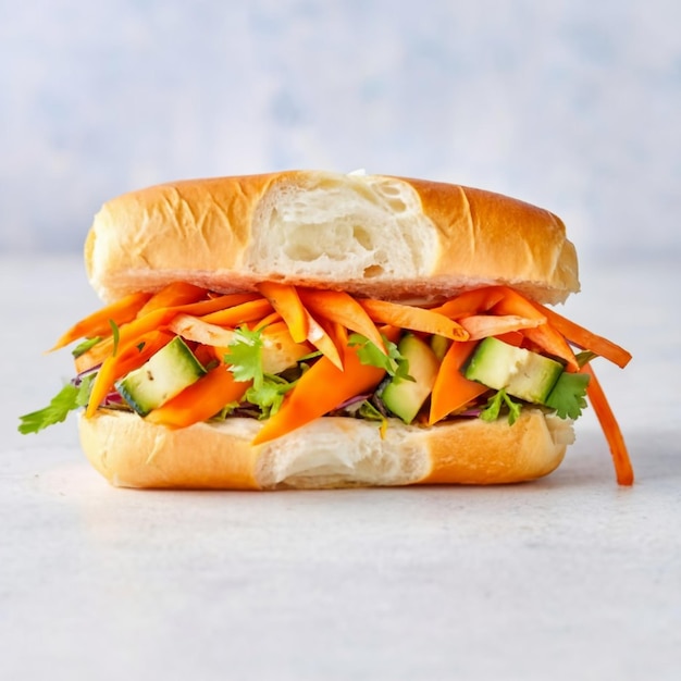 Photo le sandwich au tofu banh mi