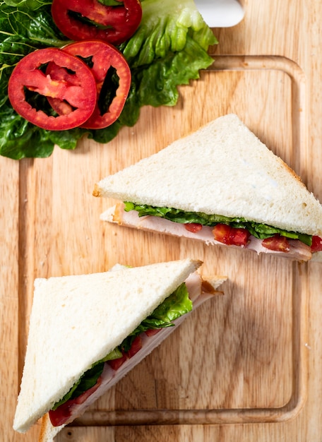 Photo sandwich aux tranches de poulet