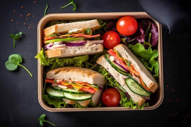 Sandwich à la boîte à déjeuner Générez ai