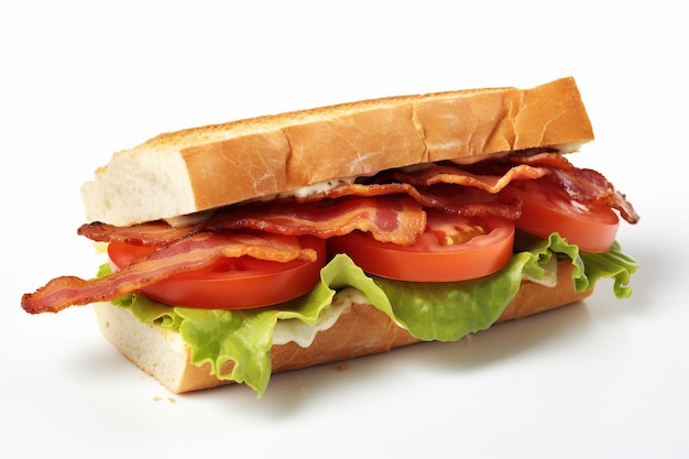 Un sandwich avec du bacon croustillant et des tomates fraîches