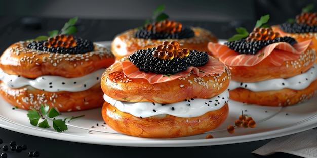 sandwich avec du caviar IA générative