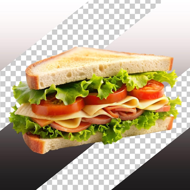 un sandwich sur un fond transparent
