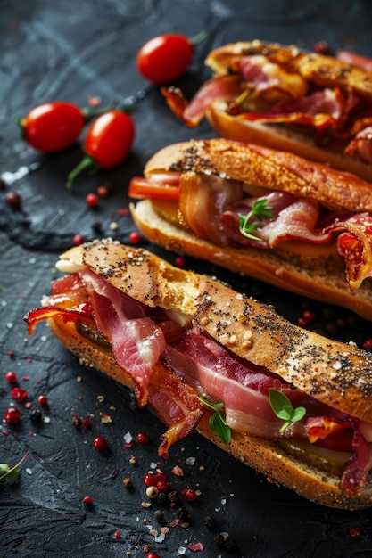 Sandwich avec des légumes verts IA générative