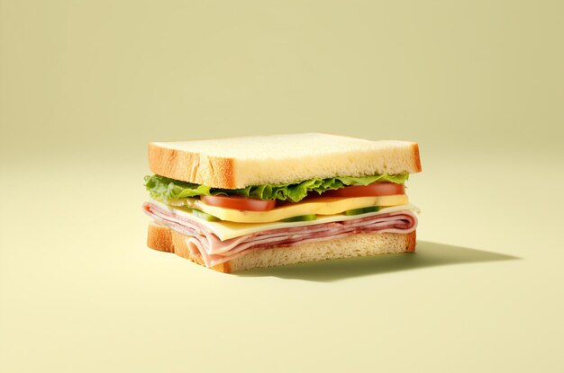 Sandwich minimaliste aux légumes et fromage Generative AI