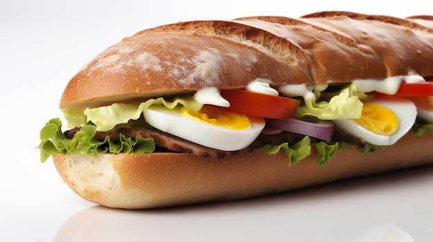 Un sandwich avec un œuf au plat dessus