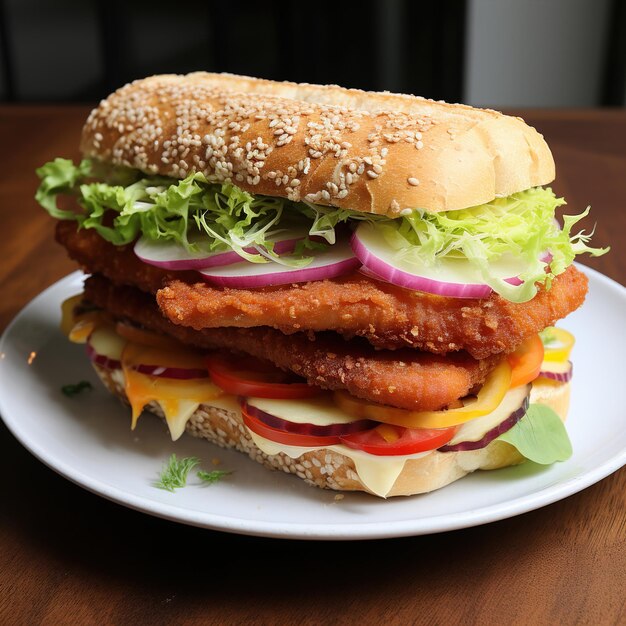 sandwich de schnitzel de bœuf réaliste