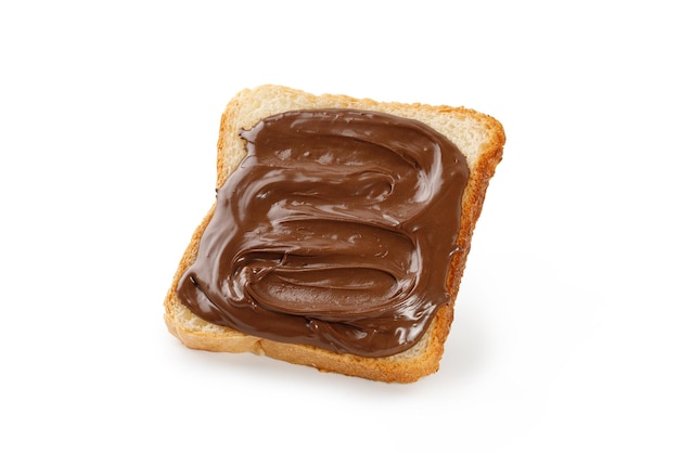 Photo sandwich toast avec sauce à la crème au chocolat pain avec boucle de chocolat sucré liquide