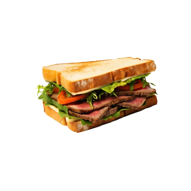 Photo sandwich très grillé isolé sur fond blanc