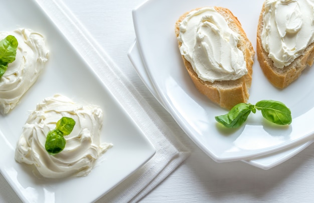 Sandwiches au fromage à la crème