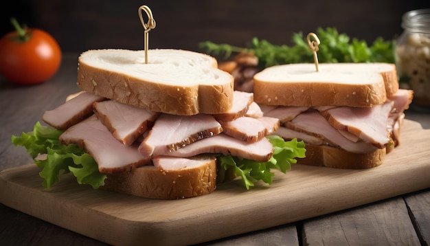 sandwiches avec du porc rôti