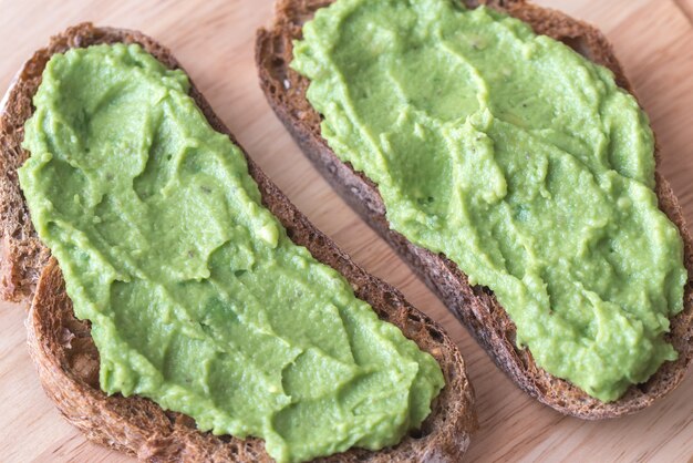 Sandwiches à la pâte d'avocat