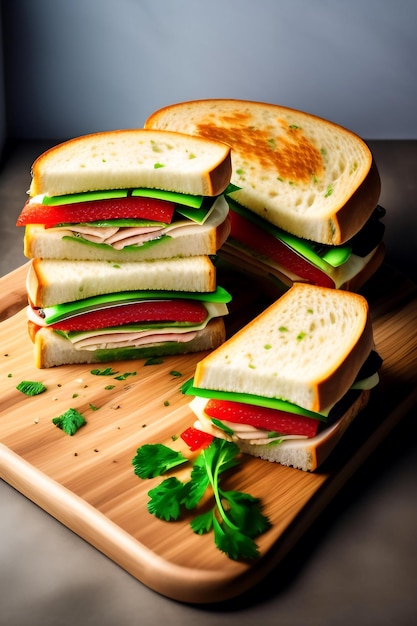 Sandwichs au caviar rouge et pain grillé au tableau