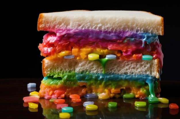 Sandwichs aux couleurs de l'arc-en-ciel