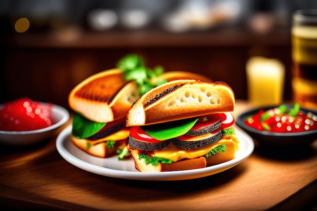 Des sandwichs avec du caviar rouge et du pain grillé sur le vieux samovar.