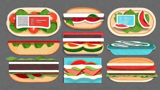 Photo des sandwichs savoureux emballés avec des garnitures uniques
