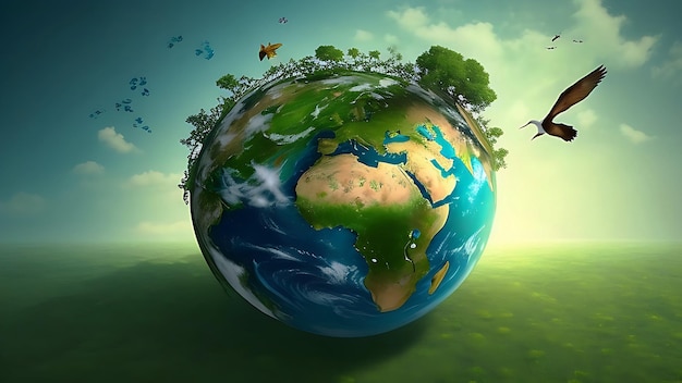 Santé mentale mondiale et environnement salvateur pour la journée mondiale de la terre