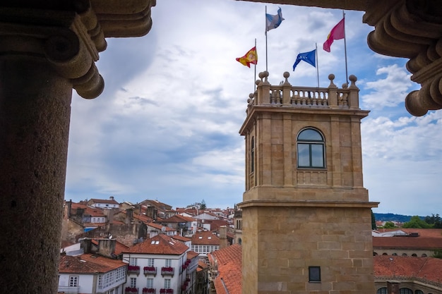Santiago de Compostela vue depuis la cathédrale Galice Espagne
