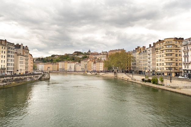 Saône à Lyon au printemps, France.