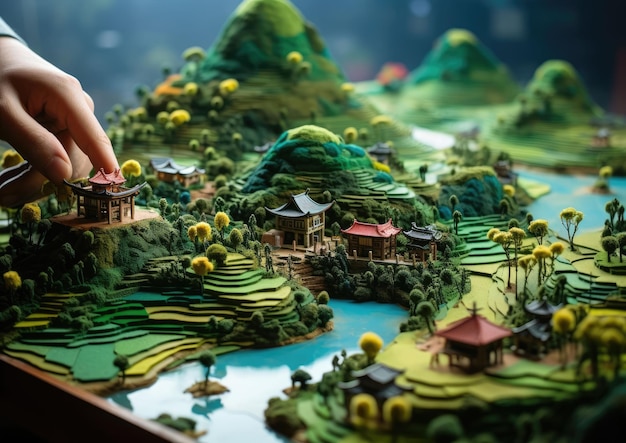 Sapa Vietnam avec un vaisseau 3D et un arrière-plan isolé