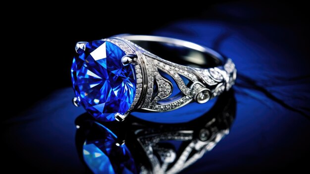 Le saphir, le lapis-lazuli, la pierre précieuse, les beaux bijoux brillants, le luxe, les pierres minérales naturelles, la décoration coûteuse, le cadeau coûteux et le trésor riche.