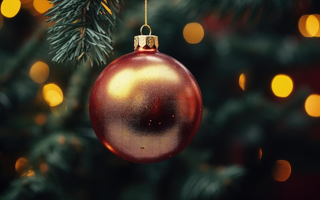 Sapin de Noël avec boules de décoration concept de vacances et festivités IA générative