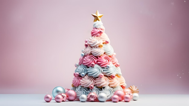 un sapin de Noël fait de bonbons