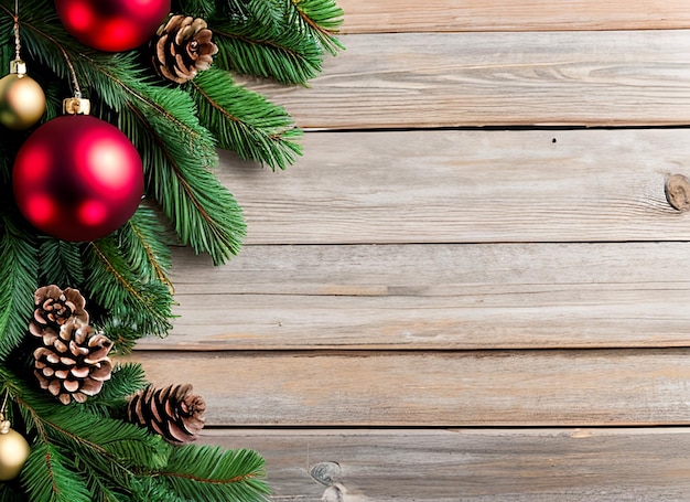 Sapin de Noël sur fond en bois