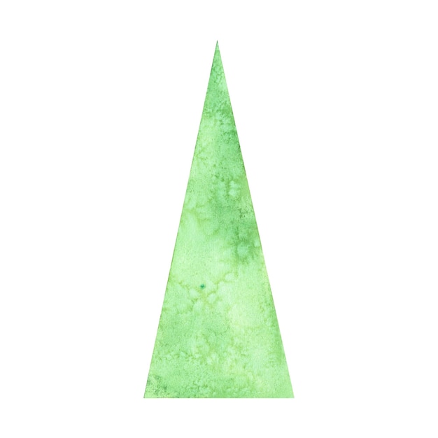 Sapin de Noël triangulaire isolé sur fond blanc Illustration de Noël dessinée à la main à l'aquarelle Art pour la décoration