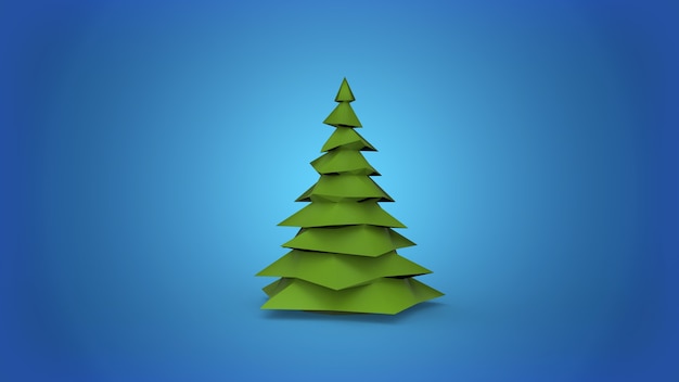 Sapin de Noël vert low poly