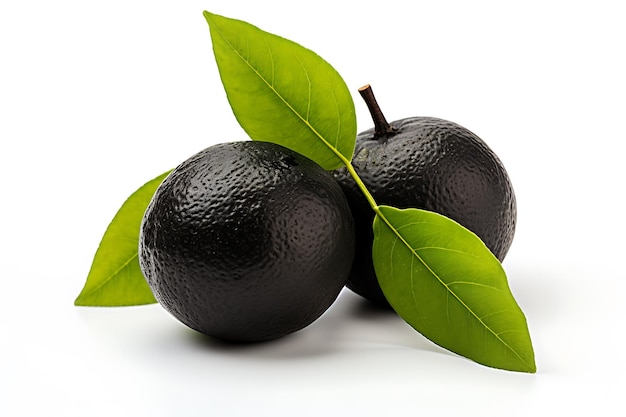 Sapote noire isolée sur fond blanc