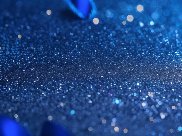Photo sapphire sparkle gros plan de paillettes métalliques sur fond bleu foncé