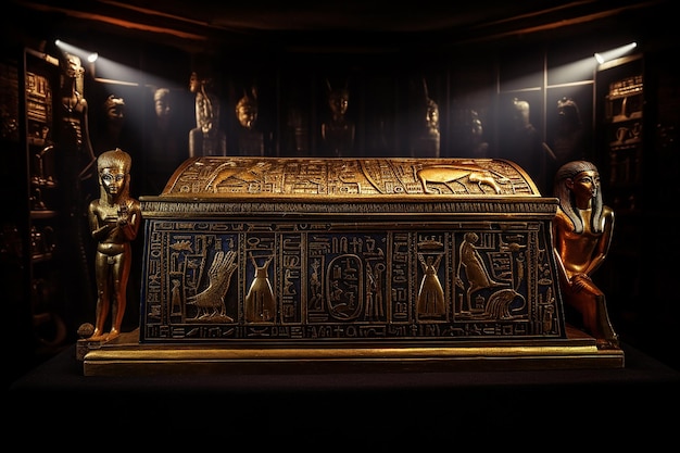 Photo le sarcophage doré de toutankhamon