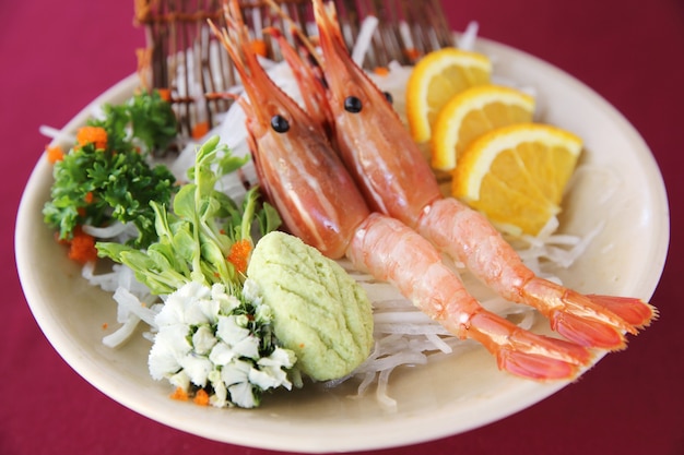 Sashimi de crevettes Botan