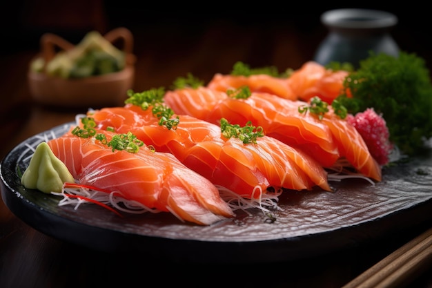 Sashimi de saumon