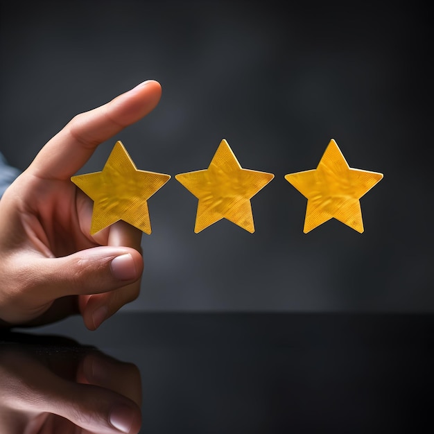 Satisfaction des clients Concept d'enquête Évaluation de l'expérience de service de satisfaction 5 étoiles Appli en ligne