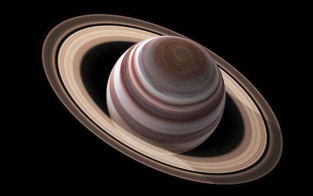 Saturne dans l'espace, illustration 3D. .