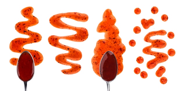 Sauce aux canneberges isolée sur fond blanc