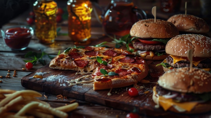 Photo sauce burger avec une boisson fraîche