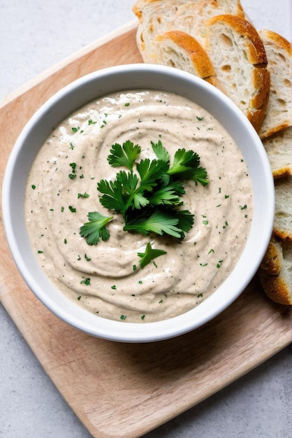 Une sauce crémeuse faite à partir de pâte de sésame et de jus de citron tahini