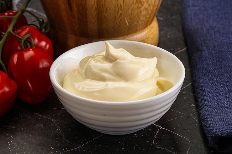 Photo sauce à saucer crémeuse mayonnaise