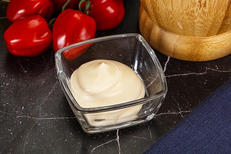 Photo sauce à saucer crémeuse mayonnaise