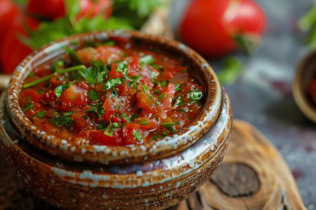 Photo la sauce tkemali est faite à partir de prunes acides, d'herbes, d'épices et de condiments polyvalents.