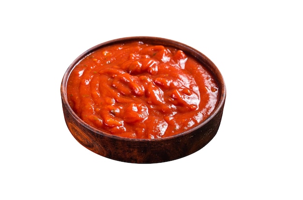 Sauce tomate passata sauce traditionnelle pour la cuisine italienne isolée sur fond blanc Vue supérieure