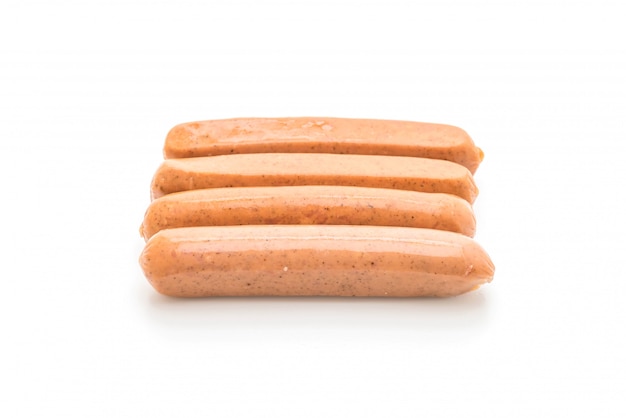 saucisse de bockwurst sur fond blanc