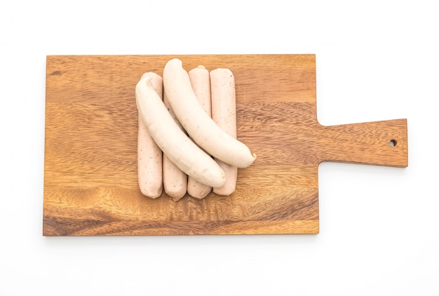 saucisse bratwurst sur fond blanc