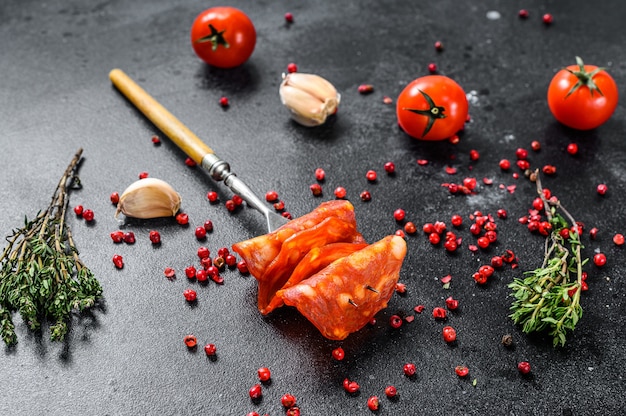 Saucisse chorizo tranchée espagnole