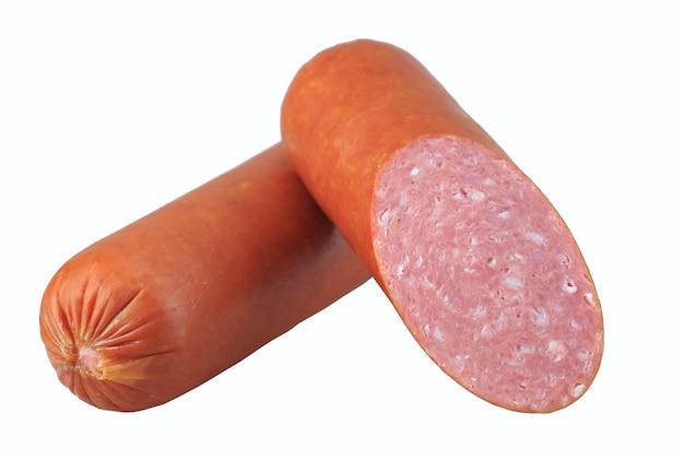 Saucisse sur fond blanc