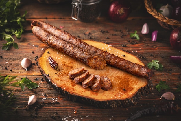 Saucisse fumée à la poudre de piment rouge